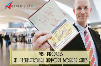 /Visa process at international airport border gates
